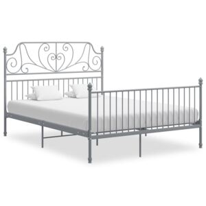 VidaXL Okvir za krevet sivi od metala i šperploče 140 x 200 cm