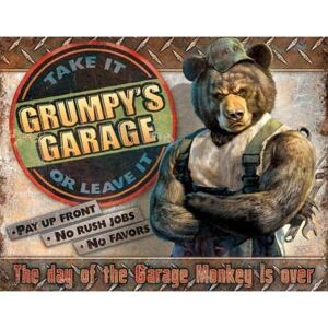 Metalni znak Grumpy's Garage, (40 x 31.5 cm)