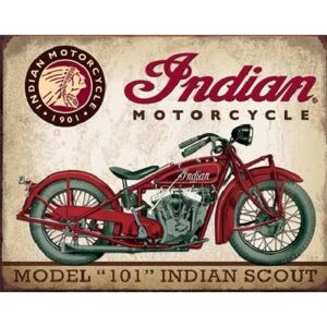 INDIAN MOTORCYCLES - Scout Model 101 Metalni znak, (40 x 31,5 cm)