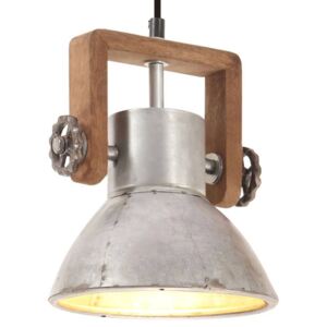 VidaXL Industrijska viseća svjetiljka 25 W srebrna okrugla 19 cm E27