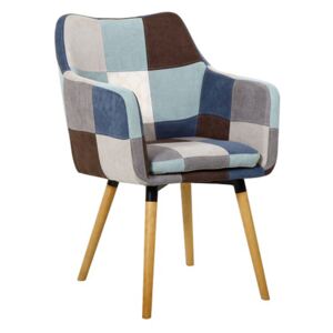 Blagovaonička stolica Lardo (plavo-bež patchwork)