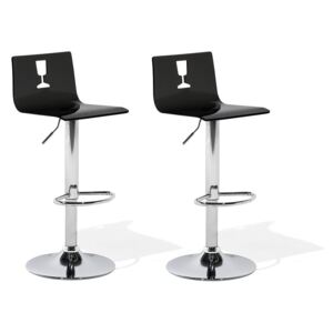 Zondo Set barskih stolica 2 kom. Bozen (prozirna) (crna plastika). 1009971