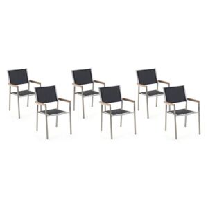 Set stolica 6 kom. Grosso (crna) (nehrđajući čelik)