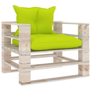 VidaXL Vrtna sofa od paleta od borovine s jarko zelenim jastucima