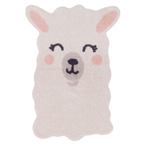 Koberec Ourbaby llama washable rug 31972-0 82x120 cm bijela ružičasta