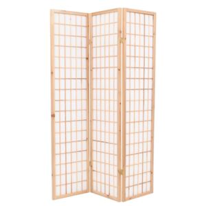 VidaXL Sklopiva sobna pregrada s 3 panela u japanskom stilu 120x170 cm prirodna