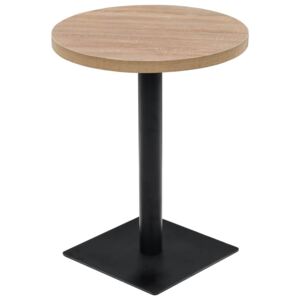 VidaXL Okrugli stol za bistro od MDF-a i čelika 60 x 75 cm boja hrasta