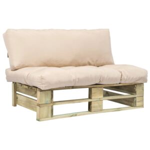 VidaXL Vrtna sofa od paleta s jastucima boje pijeska od borovine