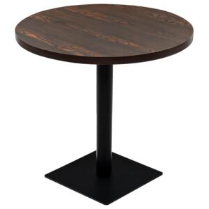 VidaXL Okrugli stol za bistro od MDF-a i čelika 80x75 cm tamni pepeljasti