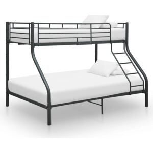 VidaXL Okvir za krevet na kat crni metalni 140 x 200 / 90 x 200 cm