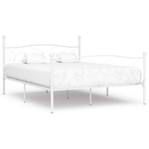 VidaXL Okvir za krevet s podnicama bijeli metalni 180 x 200 cm