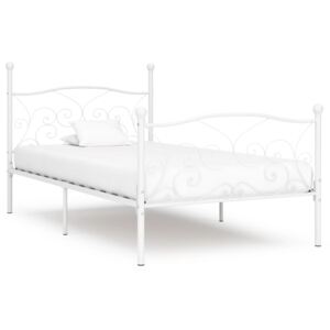 VidaXL Okvir za krevet s podnicama bijeli metalni 90 x 200 cm