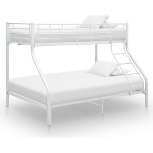 VidaXL Okvir za krevet na kat bijeli metalni 140 x 200 / 90 x 200 cm