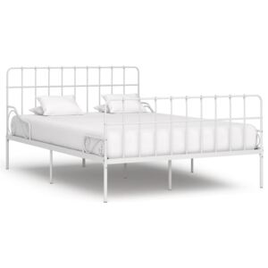 VidaXL Okvir za krevet s podnicama bijeli metalni 120 x 200 cm