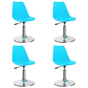 VidaXL Okretne blagovaonske stolice od umjetne kože 4 kom plave
