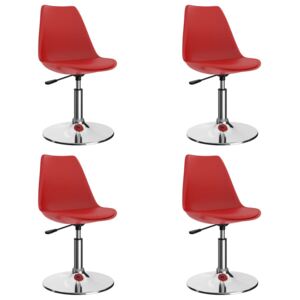 VidaXL Okretne blagovaonske stolice od umjetne kože 4 kom crvene