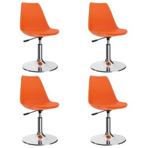 VidaXL Okretne blagovaonske stolice od umjetne kože 4 kom narančaste