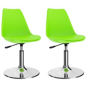 VidaXL Okretne blagovaonske stolice od umjetne kože 2 kom zelene
