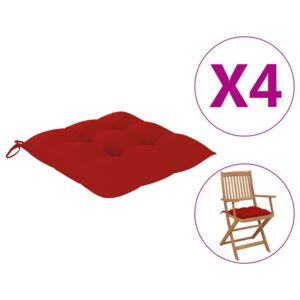 VidaXL Jastuci za stolice 4 kom 40 x 40 x 7 cm crveni
