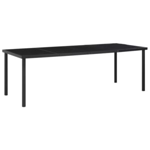 VidaXL Vrtni stol crni 220 x 90 x 74,5 cm od čelika i stakla
