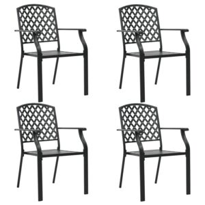 VidaXL Vanjske stolice s mrežastim dizajnom 4 kom čelične crne