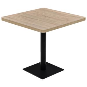 VidaXL Kvadratni stol za bistro od MDF-a i čelika 80x80x75 cm boja hrasta