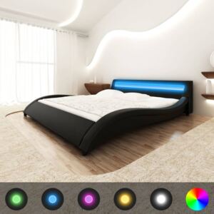VidaXL Okvir za krevet od umjetne kože s LED svjetlom crni 180 x 200 cm