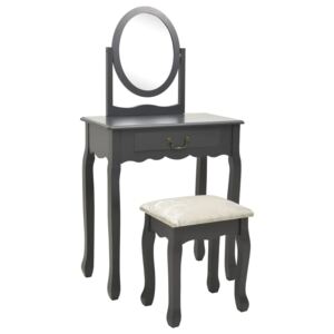 VidaXL Toaletni stolić sa stolcem sivi 65x36x128 cm paulovnija i MDF