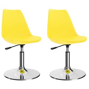 VidaXL Okretne blagovaonske stolice od umjetne kože 2 kom žute