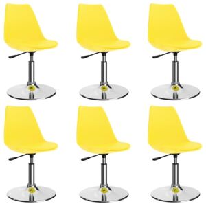 VidaXL Okretne blagovaonske stolice od umjetne kože 6 kom žute