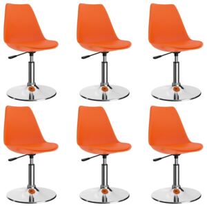 VidaXL Okretne blagovaonske stolice od umjetne kože 6 kom narančaste
