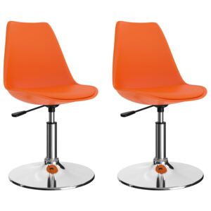 VidaXL Okretne blagovaonske stolice od umjetne kože 2 kom narančaste