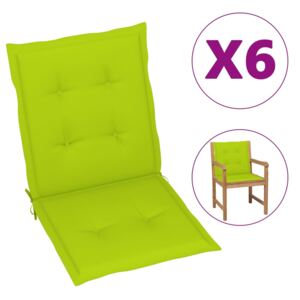 VidaXL Jastuci za vrtne stolice 6 kom jarko zeleni 100 x 50 x 4 cm