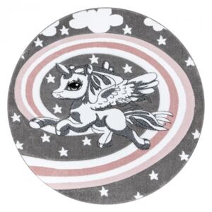 Okrugli tepih PETIT - Jednorog - sivi Round unicorn rug - grey promjer 120 cm