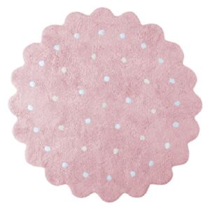 Koberec Ourbaby Little biscuit rug - pink 32014-0 promjer 140 cm bijela ružičasta