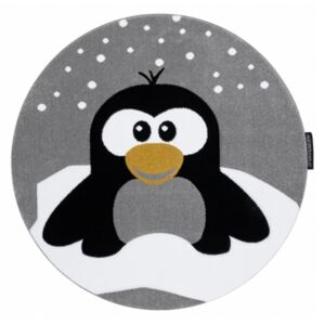 Okrugli tepih PETIT - Pingvin - sivi Round rug penguin - grey promjer 120 cm