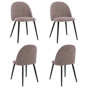 VidaXL Blagovaonske stolice od tkanine 4 kom ružičaste