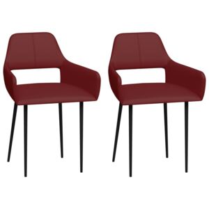 VidaXL Blagovaonske stolice od umjetne kože 2 kom crvena boja vina