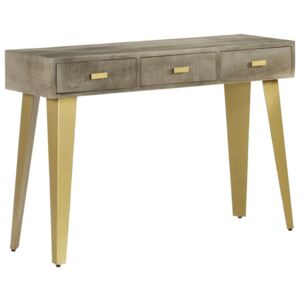 VidaXL Konzolni stol od masivnog drva manga sivo-mjedeni 110x35x76 cm