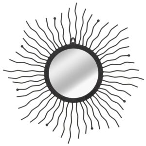 VidaXL Zidno ogledalo u obliku sunca 60 cm crno