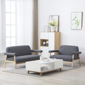 VidaXL 2-dijelni set sofa od tkanine za 5 osoba tamnosivi