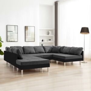 VidaXL Modularna sofa od umjetne kože crna