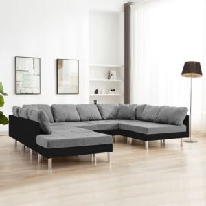 VidaXL Modularna sofa od umjetne kože crna
