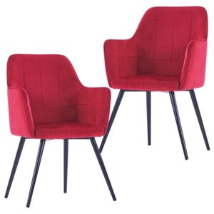 VidaXL Blagovaonske stolice 2 kom tamnocrvene baršunaste