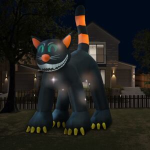 VidaXL Crna mačka na napuhavanje za Noć vještica LED XXL 6 m