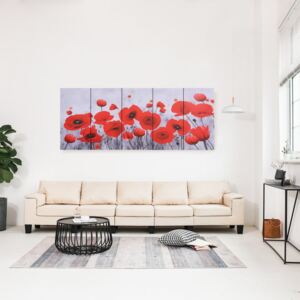 VidaXL Set zidnih slika na platnu s uzorkom cvijeća šareni 200 x 80 cm