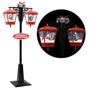 VidaXL Ulična svjetiljka s Djedom Mrazom crno-crvena 81x40x188 cm PVC