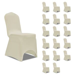 VidaXL Navlake za stolice rastezljive krem 18 kom