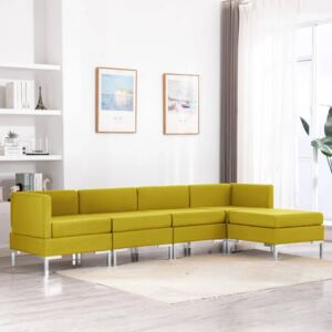 VidaXL 5-dijelni set sofa od tkanine žuti
