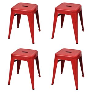 VidaXL Složivi stolci 4 kom crveni čelični